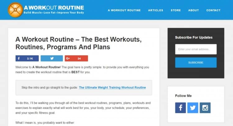 A Workout Routine