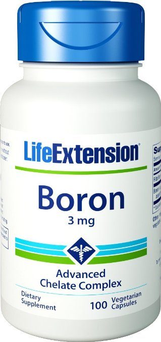 Life Extension Boron 3mg vegetarian capsules supplement bottle