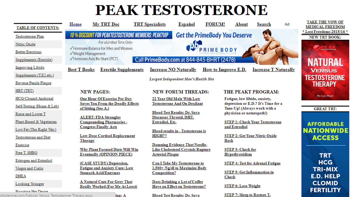 Peak Testosterone Peak Testosterone