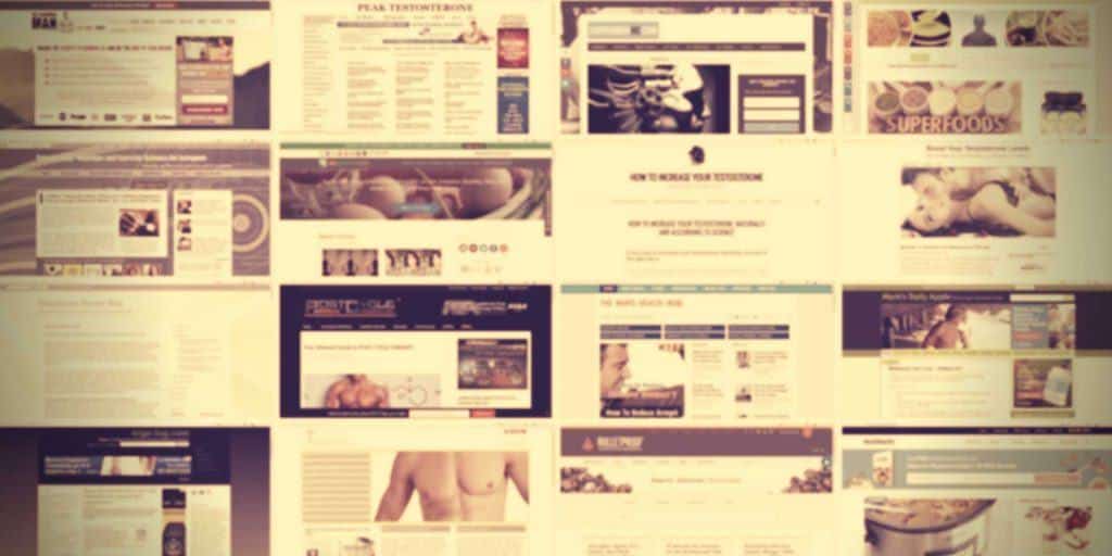 A collage of several images of a bodybuilder showcased on Peak Performance blogs.