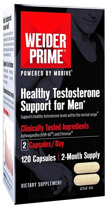 Weider Prime Healthy Testosterone Support for Men with Cordyceps