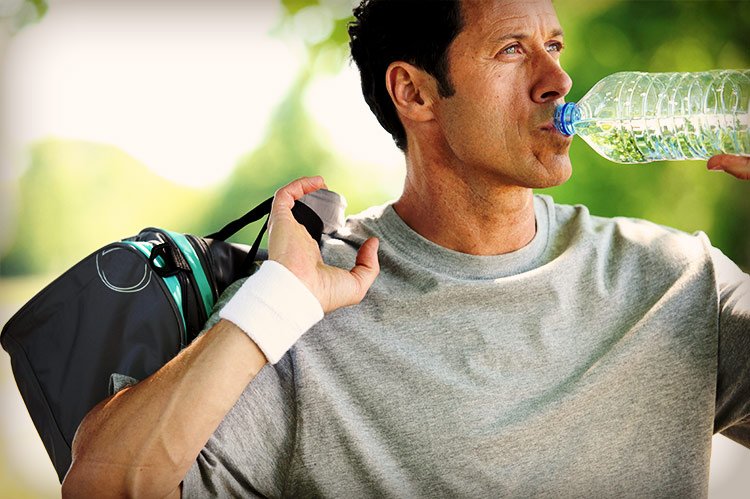 man drinking