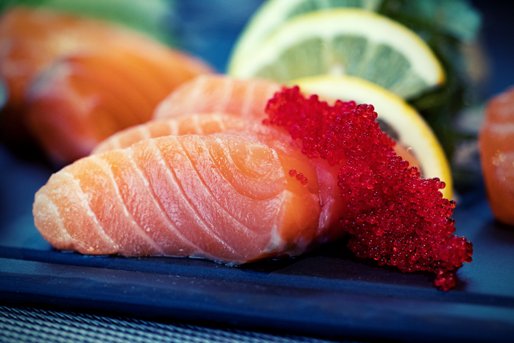 Close-up photo of sliced salmon Close-up photo of sliced salmon