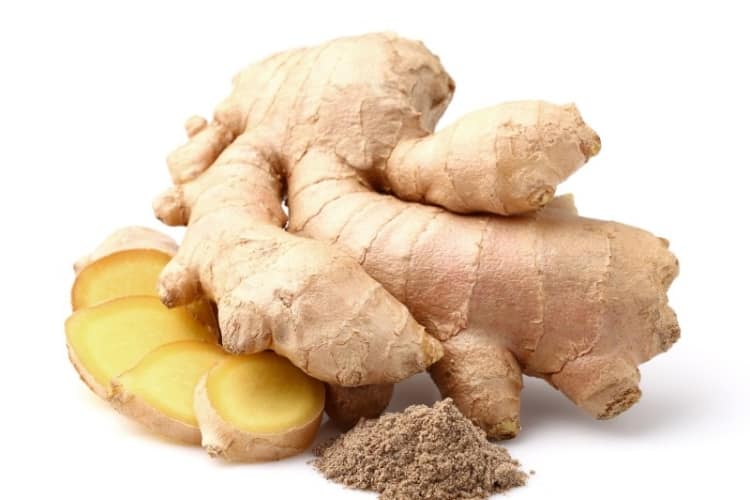 Dried and fresh ginger root