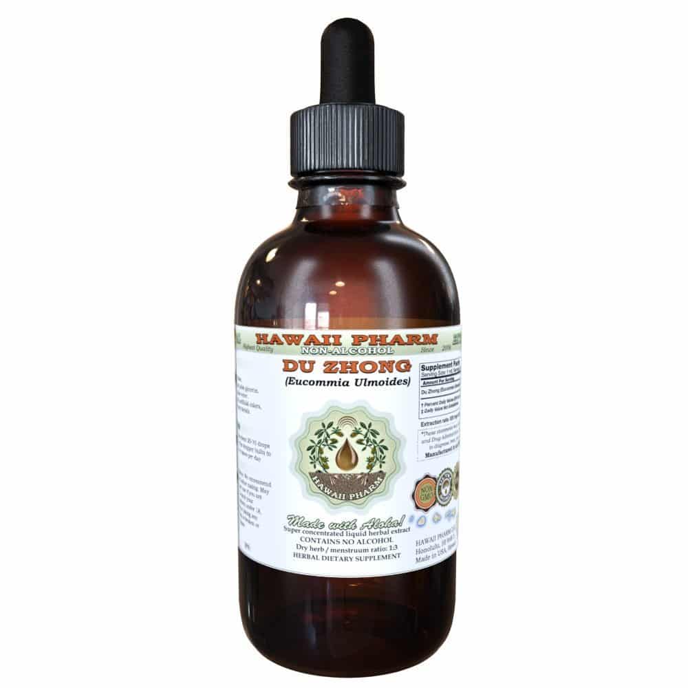 Du Zhong (Eucommia ulmoides) alcohol-free liquid extract — a popular delivery form for testosterone and joint stacks