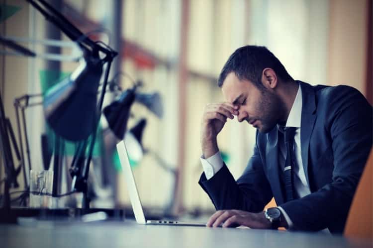 Frustrated young business man