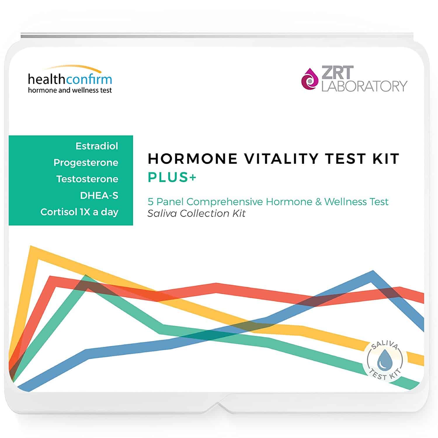 HealthConfirm Hormone Vitality Test Plus, Saliva Collection (5 Hormones Tested)