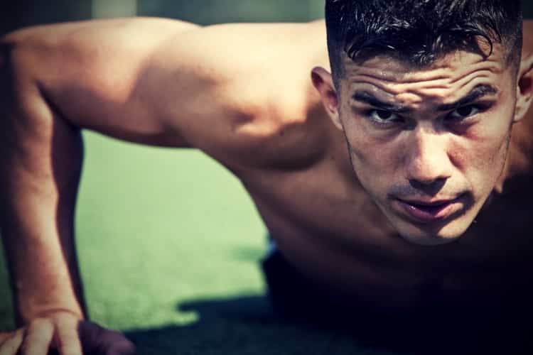 Hispanic athlete push-up Hispanic athlete push-up