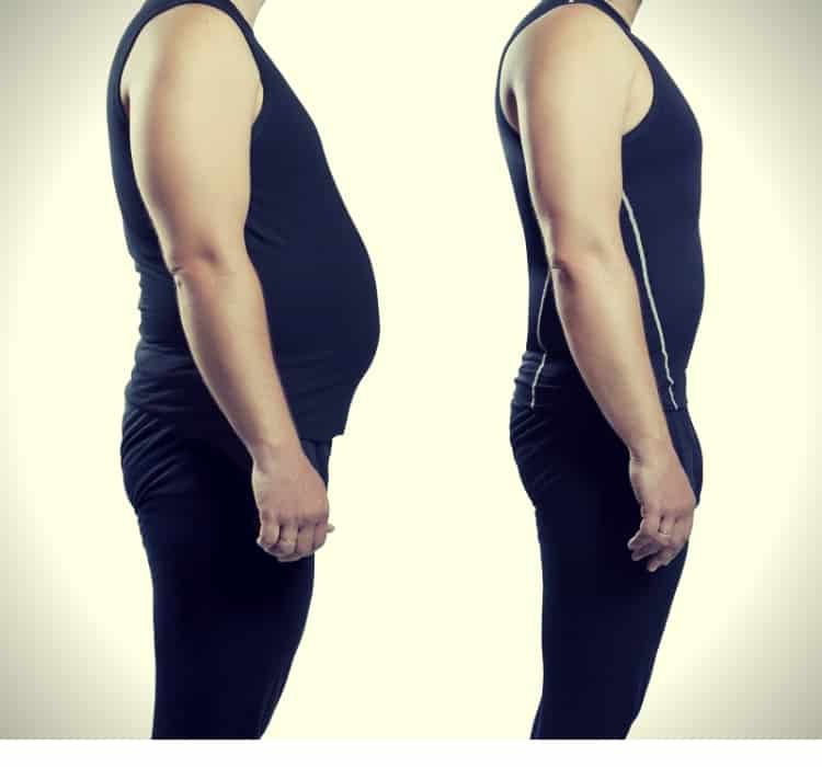 Male before and after. Weight loss