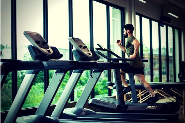 Man on treadmill Man on treadmill