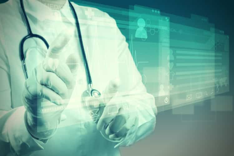 Medicine doctor working with modern computer