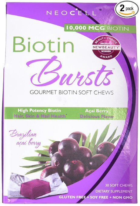 Neocell Laboratories Biotin Bursts Chewable Acai Berry Soft Chews