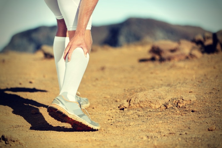 Running Cramps in leg calves sprain calf on runner Running Cramps in leg calves sprain calf on runner