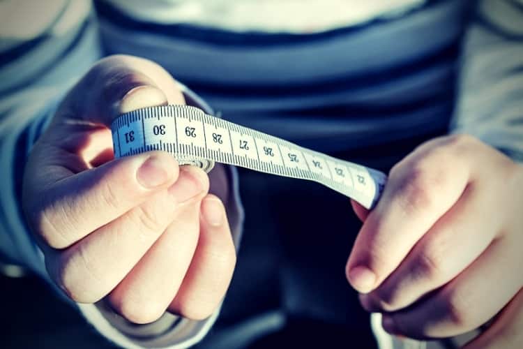 Tape measure wrap up hands finger