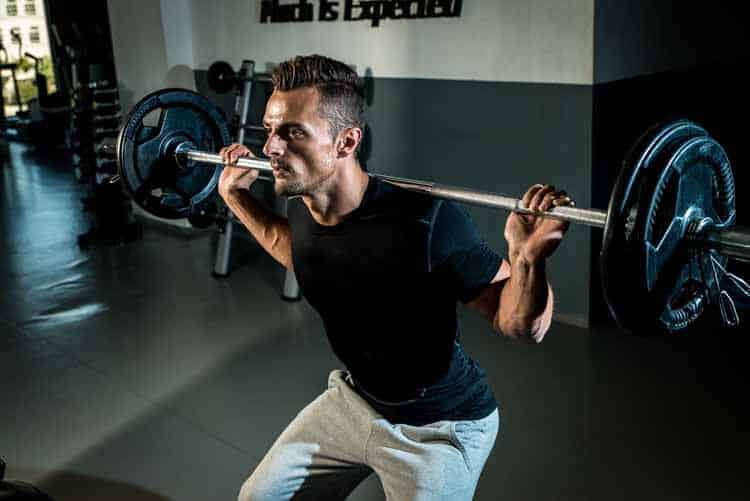 Testosterone man lifting weights