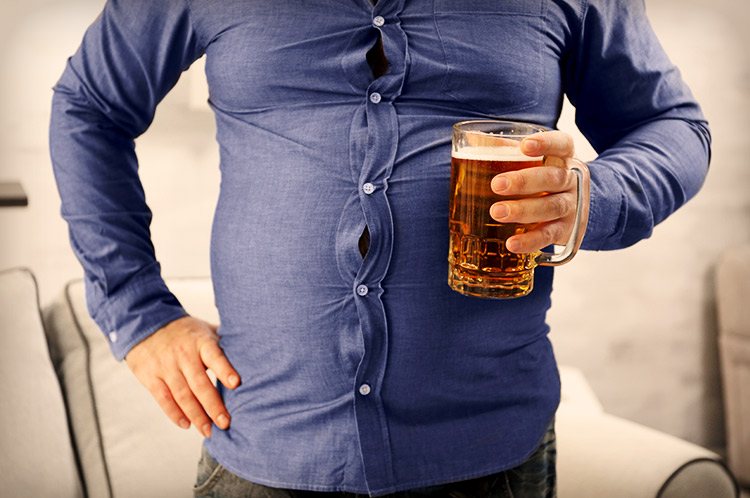 fatty man with beer